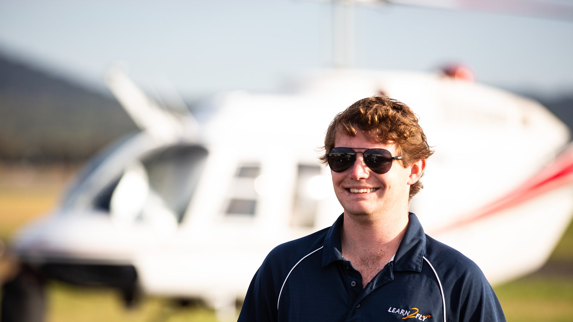 Flying instructor wearing Clarity Tamatea pilot sunglasses