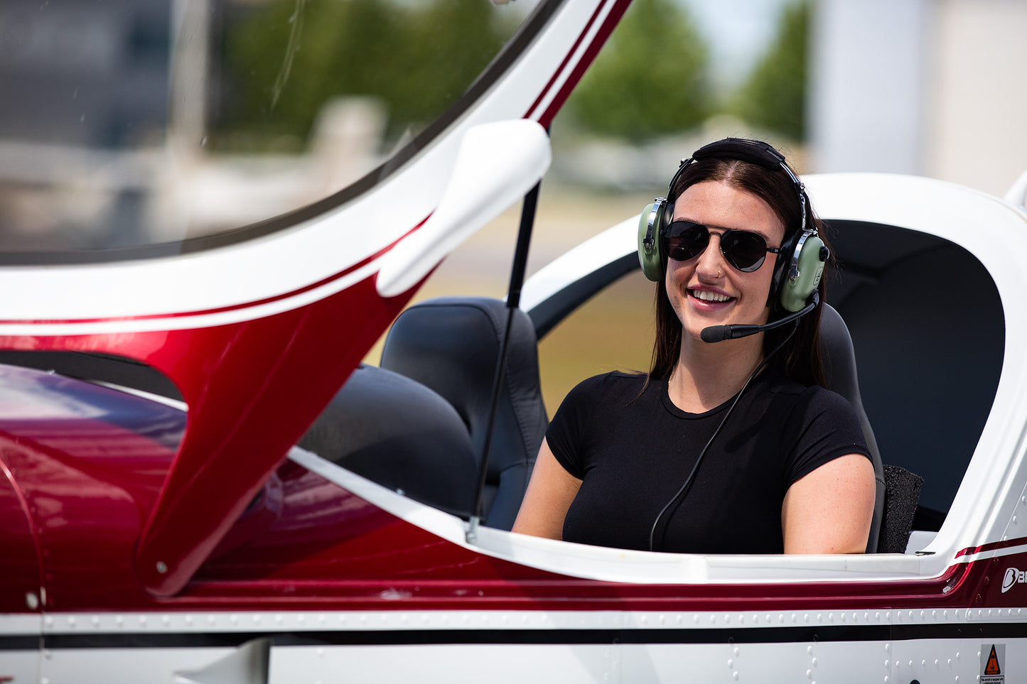 Clarity Tamatea pilot sunglasses under pilot headset