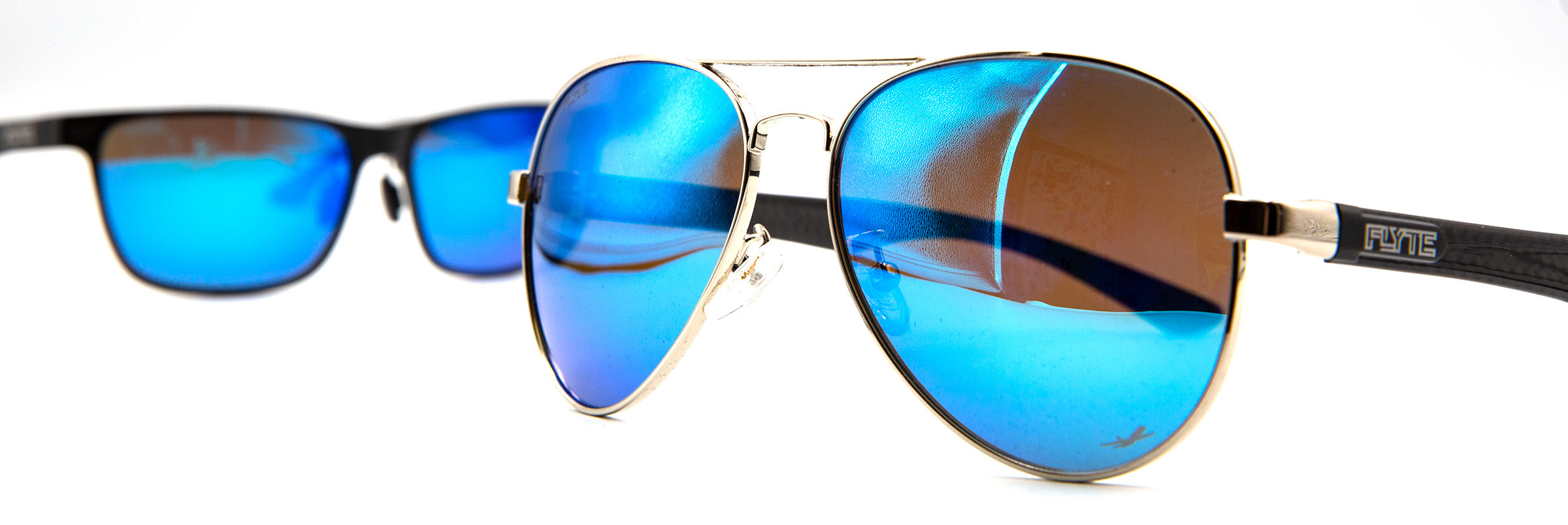 FLYTE CLARITY and HALCYON aviator sunglasses